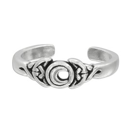 Crescent Moon Toe Ring - Celtic Moon Pinky Ring - .925 Sterling Silver Celestial Jewelry