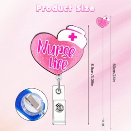 24 Pcs Badge Reel Clips Holder Retractable Badge Reels Swivel Clip Nurse Retractable Badge Reel Funny Badge Reel Nurse Cute Name ID Clip Badge Holder for Doctor Students, Medical Teachers