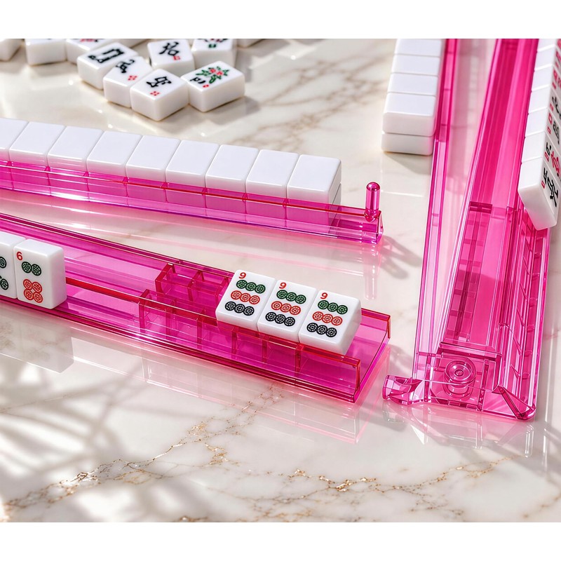 Plastic Mahjong Racks, 4 Pcs Pink Rack for American Mahjong