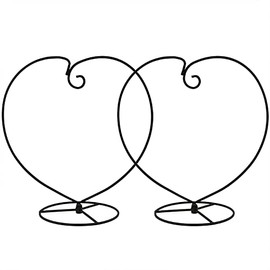 ITROLLE Ornament Display Stand 2PCS 23cm Heart Shaped Display Metal Stands Friendship Ball Heart Ornament Holders Black