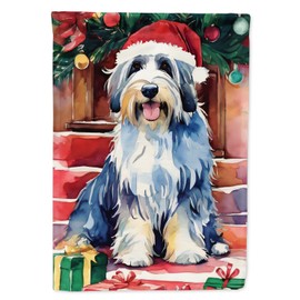 Caroline's Treasures DAC3354GF Bearded Collie Christmas Garden Flag Mailbox Flag Decorative Yard Flag Banner Outside Patio Artwork Yard Flower Beds, Garden Size, Multicolor