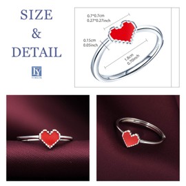 Yumilok Women Heart Rings 925 Sterling Silver Rings for Girls Birthday with Box