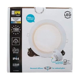 HPM DLI Tri-Colour 7W LED Dimmable Downlight with Integrated Driver White 150mm