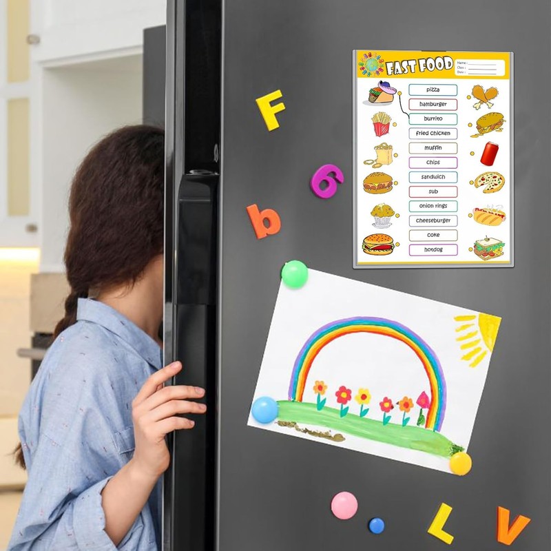 Walquicks Transparent Plastic Magnetic Document Holder, 5 Pack, 8.5 x