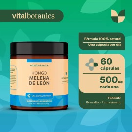 🧠🍄 Hongo Melena de León | Nootrópico Natural | 60 Cápsulas | Memoria, Enfoque y Energía Mental | VitalBotanics 🌿