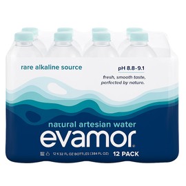EVAMOR Artesian Bottled Water - Single Source, Naturally Alkaline and Full of Electrolytes for Hydration and Health, 64 Fl Oz (Pack of 8)