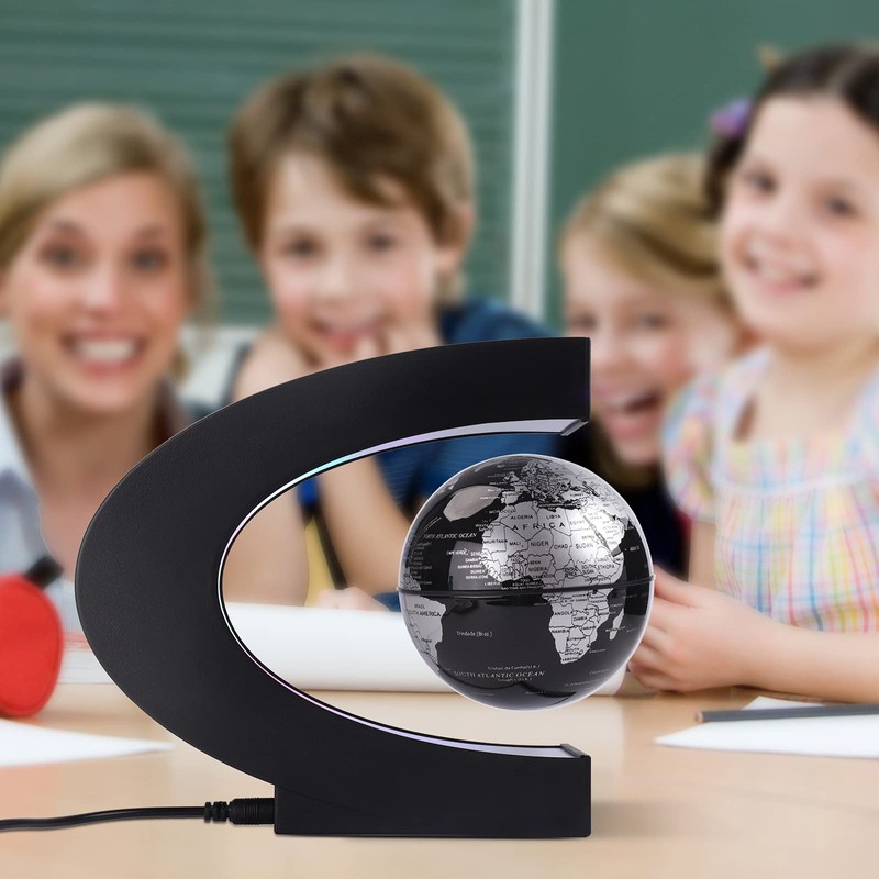 Magnetic Levitating Globe with LED Light，Floating Worlds Map，Desk trinkets，Home Office