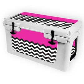 MightySkins (Cooler Not Included) Skin Compatible with RTIC 45 Cooler (2017 Model) - Hot Pink Chevron | Protective, Durable, and Unique Vinyl Decal wrap Cover | Easy to Apply | Made in The USA
