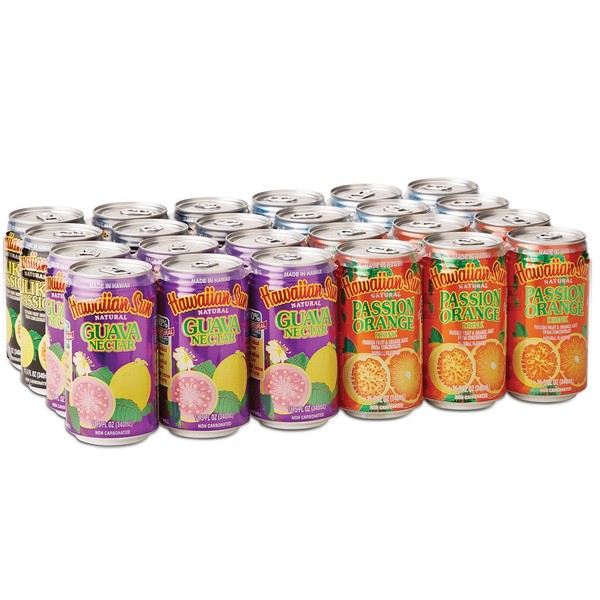 Hawaiian Sun Tropical Fruit Drinks 11.5 fl oz Cans (Variety Pack, 24 Cans)
