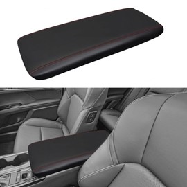 POSAID Center Console Armrest Cover for 2025 Toyota Camry (XSE/XLE/SE/LE) Leather Armrest Cover for 2025 Toyota Camry Accessories, Red Trim