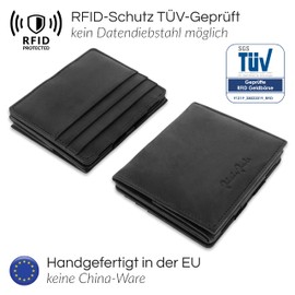 Jaimie Jacobs Flap Boy The Original Magic Wallet with Coin Compartment RFID Protection Magic Wallet with Coin Compartment Men's Genuine Leather, Buffalo Leather Black, Modern