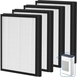 Harebery 4 Pack T356 Replacement Filters - Compatible with Trucozie T356 Purifier, 3-Stage Filtration System with Pre-Filter, HEPA-Type and Activated Carbon
