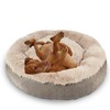 HACHIKITTY Dog Donut Round Calming Bed, Fluffy Dog Bed for