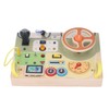Wooden Steering Wheel Toy Early Educational Stimulation LED Wood Sensory