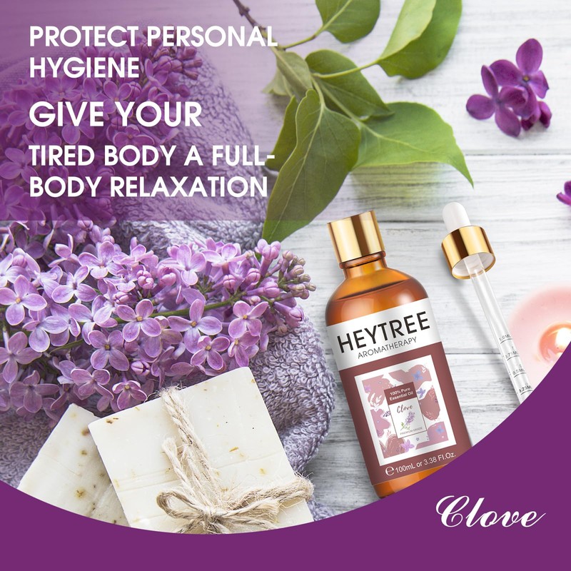HEYTREE Clove Essential Oil 100 ml for Oral Hygiene &