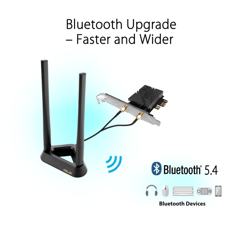 ASUS PCE-BE92BT WiFi 7 PCI-E Adapter (2 External Antennas and