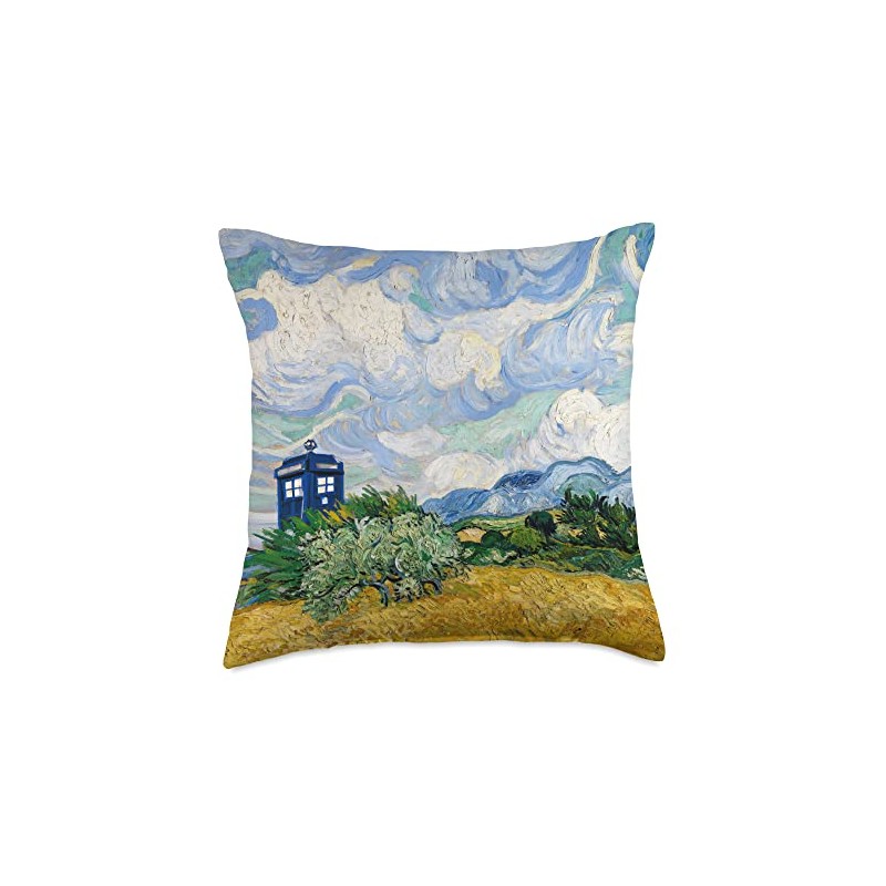Wheatfield with Cypresses Doctor Visit Throw Pillow