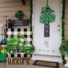 CROWNED BEAUTY St Patricks Day Shamrocks Truck Garden Flag 12x18