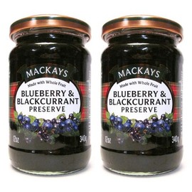 Mackays Blueberry & Blackcurrant Preserves (Pack of 2) 12 oz Jars