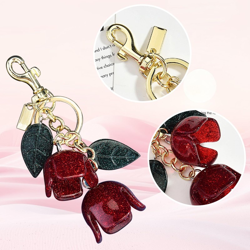 lonmajins Bag Charms for Women,Cute Flowers Purse Keychain,Handbag Charm,Key Chains