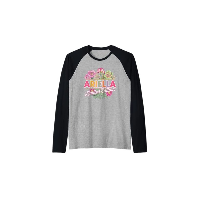 Ariella Limited Edition Flowers Custom Name Wife Grandma Raglan Baseball