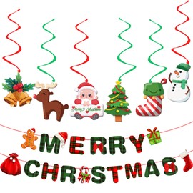 Christmas Garland, Set of 2, Christmas Decoration, Merry Christmas Flags, Double Sided, Christmas Decoration, Wall Decor, Decor, Garland, Decoration, Christmas Tree (B)