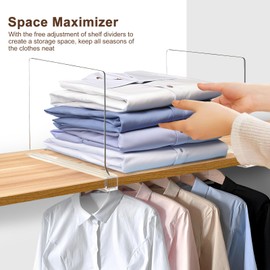 8 Pack Shelf Dividers, Adjustable Shelf Dividers for Closet Organization with Non-Slip Design, Clear Acrylic Shelf Dividers for Clothes, Handbags, Purses, Towels, Bookshelf in Home Organization