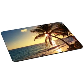 PEDEA Gaming und Office Mauspad - 350 x 260 mm - mit vernähten Rändern und rutschfester Unterseite, Beach