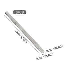 6 pieces stainless steel square bar 6 x 6 x 305 mm square bar square steel for DIY projects, DIY work or industrial applications