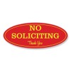 Oval No Soliciting Sign (Red / Yellow) - Small