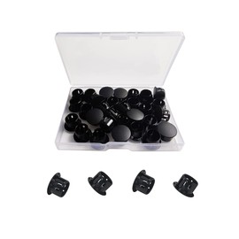 30 Pcs Black Plastic Hole Plugs 13mm (1/2") for Cabinet and Screw Holes