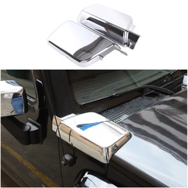 Side Air Intake Hood Vent Cover Compatible with Hummer H3 2005-2009, ABS Front Hood Air Vent Trim Cover Protection Accessories (Bright Silver)