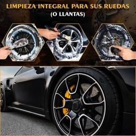 Set de 8 Cepillos de Llantas, Brochas para Detalla de Ruedas para Limpiar Neumáticos,Cepillo de Detallado Automotriz para Limpieza de Ruedas y Interiores