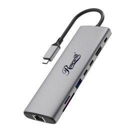 Rosewill 8-in-1 USB-C Hub with 4K HDMI 2.0, 10Gbps USB-A Ports  – RHUB-M8