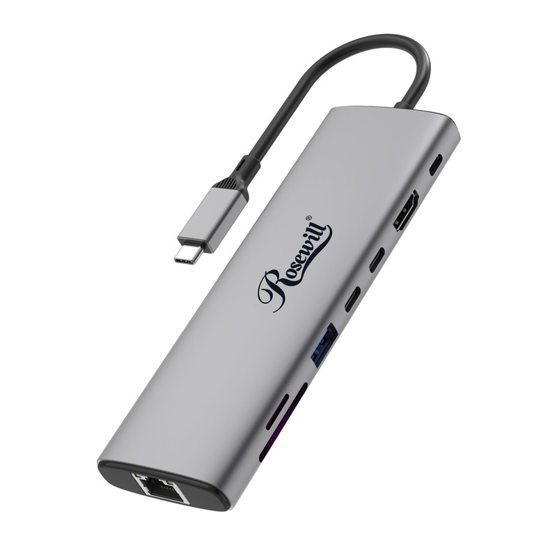 Rosewill 8-in-1 USB-C Hub with 4K HDMI 2.0, 10Gbps USB-A