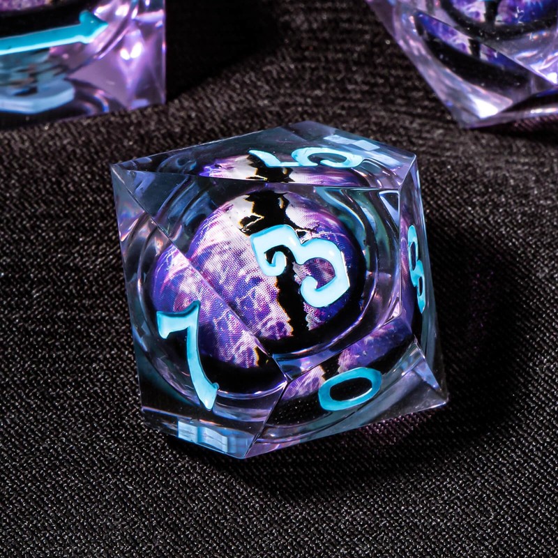 OUKELANWO Sharp Edge Liquid Core Beholder Eye DND Dice Set