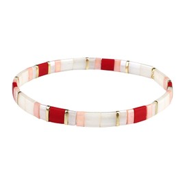 KELITCH Women's Bracelets Tila Beads Miyuki Beads Elastic Wrap for Adjustment Stackable Fashion Jewellery Set for Women