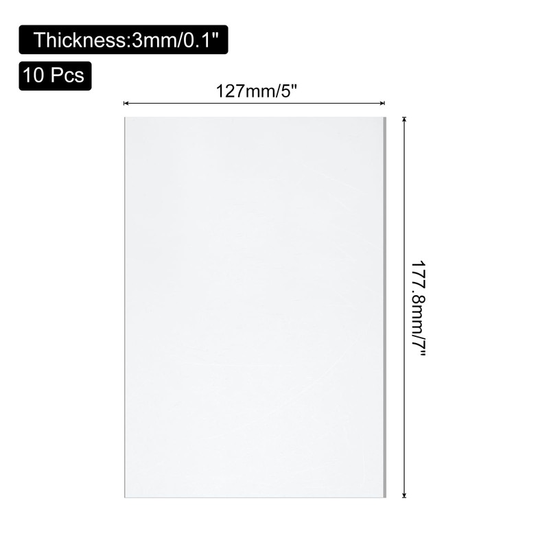 QUARKZMAN Pack of 10 Acrylic Panels 5 x 7 Inches,