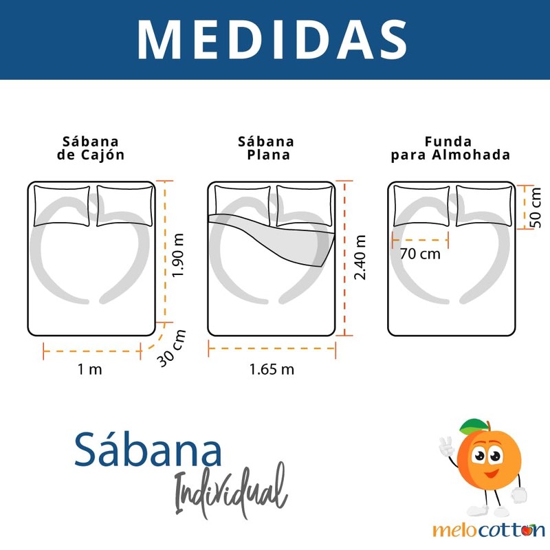 Melocotton Juego de Sábana Individual de Microfibra 1800 grabada a
