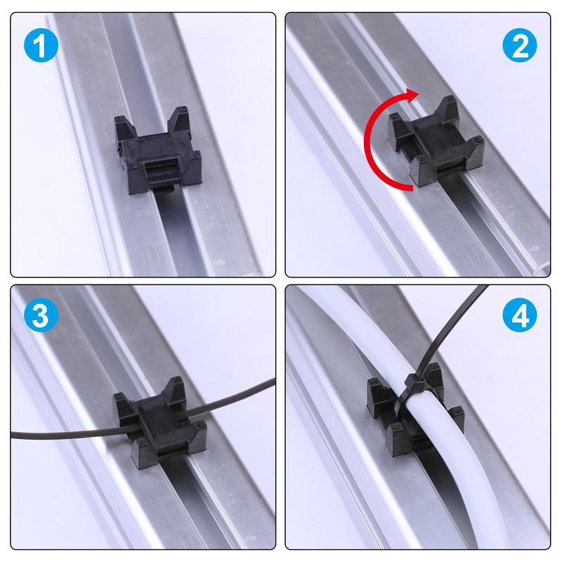 Xadnitu 25 Pieces Plastic Cable Zip Tie Mounting Blocks, Drop-In