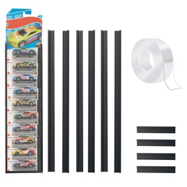 4 PCS Model Car Display Case Wall Mount Holds Up to 40 Cars Diecast Blister Packed Toy Car Organizer Compatible with Packaged Cars Toy Car Storage Display Case Display Shelf Rack Wall Storage Black