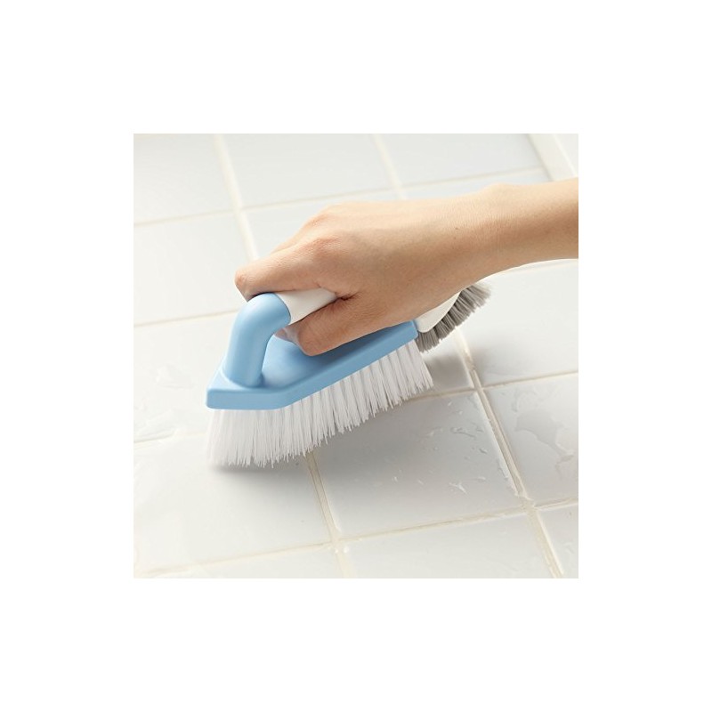 アイセン 掃除ブラシ ブルー・ホワイト 約縦5.5×横20×高さ9cm バスキープ 工業 風呂 タイル・目地ブラシ 小ブラシ付き BKA02