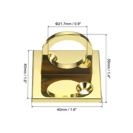 PATIKIL Pad Eye Plate U Hooks, Metal Ceiling Hook Wall Mount Loop with Screws Expansion Tubes Hardware Ring Hooks for Hanging Ropes in Queue Barrier, Golden