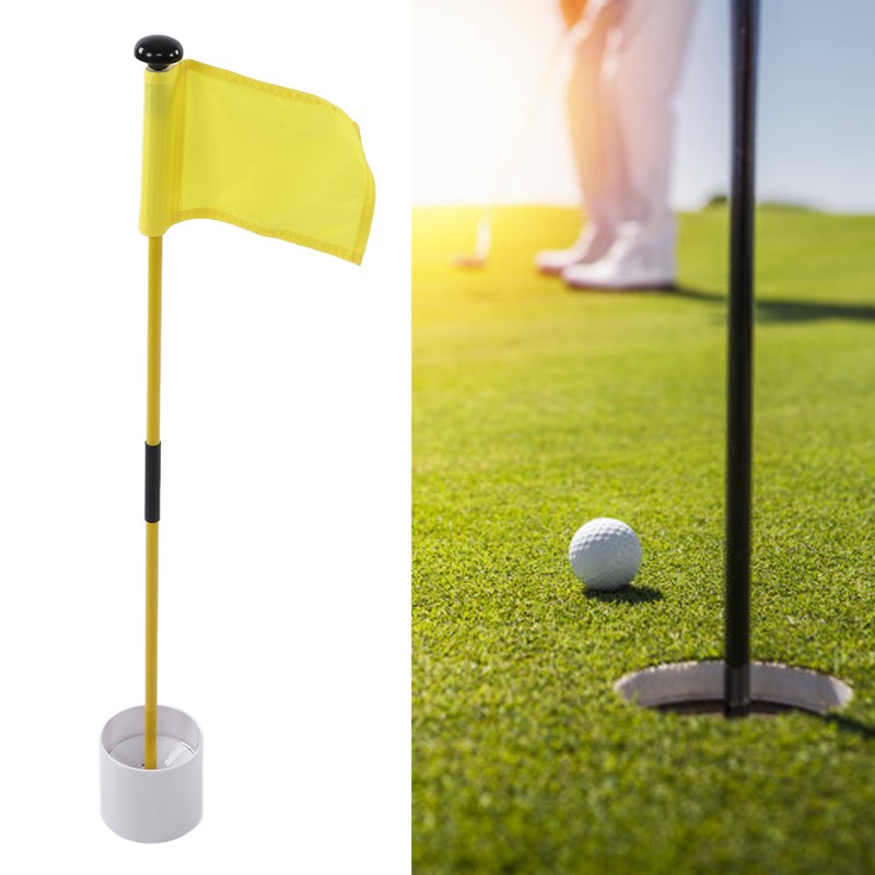 Practice Golf Hole Pole Cup Flag Stick Detachable 2 Section