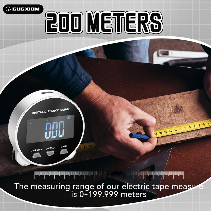 Gugxiom Electronic Digital Tape Measure, Digital Measuring Tape with 200m