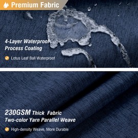 BTTN 78 Inch Long Shower Curtain - Linen Textured Thick Weighted Fabric Shower Curtain Set with 12 Hooks, Tall Neutral Heavy Duty Waterproof Polyester Shower Curtains for Bathroom - 72x78 - Navy Blue