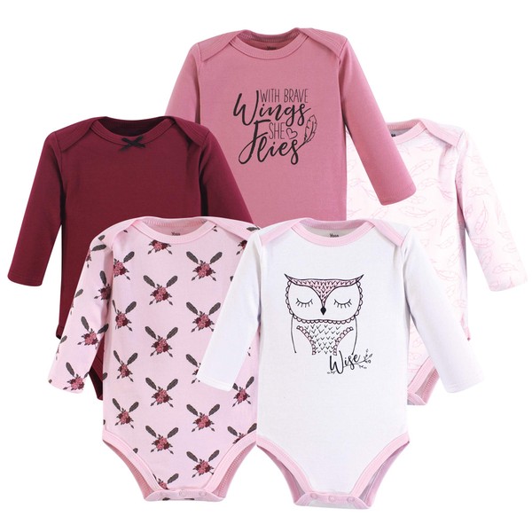Yoga Sprout Cotton Bodysuit, 5 Pack, Owl, 0-3 Months