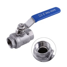 1/2'' NPT Stainless Steel Ball Valve, Full Port Ball Valve 2 Way Rotary Lever Two Pieces Ball Valve