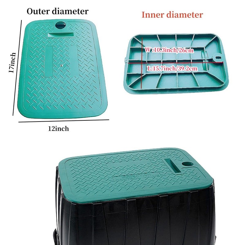 Outer diameter 17" x12" Rectangular Sprinkler Valve Box Cover Valve