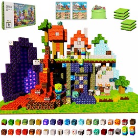 Magetic blocks-200pcs Magnetic Building Blocks Toys Set Magnetic Toys for Boys Girls Kids Ages 3 4 5 6 7 8,Magnet STEM Games Christmas Birthday Gifts for Kids. (Mine Car Theme)